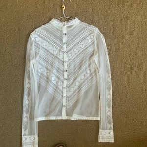 Sheer lace vintage inspired blouse